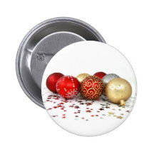 Christmas Ball Decorations Pinback Button