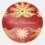 Christmas Ball Snowflakes Red Gold stickers