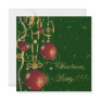 Christmas Balls And Ribbons green Party Invitation
