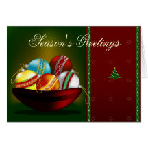 Christmas Balls Elegant Greeting Card Customizable