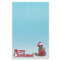 Christmas Bandit Raccoon with Present Stationery Design