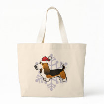 Christmas Basset Hound Canvas Bag
