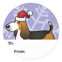 Christmas Basset Hound Gift Tags