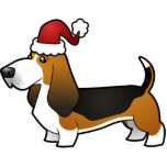 Christmas Basset Hound Ornament Photo Sculpture