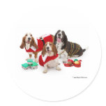 christmas basset hound stickers