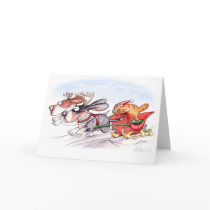 Christmas Bassets Greeting Cards