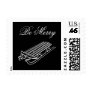 Christmas, Be Merry, black & white sled Stamp