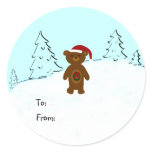 Christmas Bear To From Gift Tag Stickers