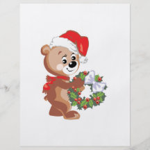 Christmas Bear with Wreath Full Color Flyer