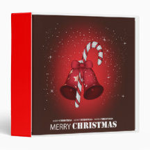 christmas bells and candy canes II notebook 3 Ring Binder