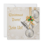 Christmas Bells And Ornaments Party  Invitation