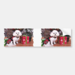 Christmas - Bichon Frise - Mia Bumper Stickers