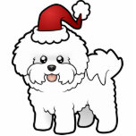 Christmas Bichon Frise Photo Cutouts
