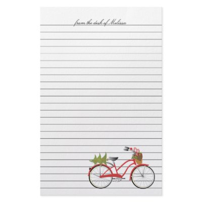Christmas Bicycle Customized Stationery by trennea