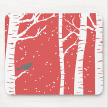 Christmas Birch Trees Mouse Pads