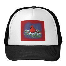 CHRISTMAS BIRD: CARDINAL: ART HAT