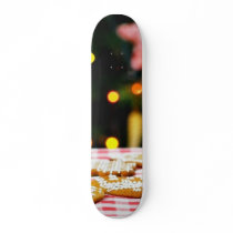 Christmas Biscuits On The Table With A Christmas T Skateboard