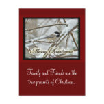 Christmas Black Capped Chickadee in Snow Post Card