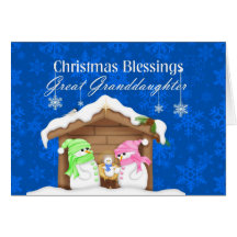 Christmas Blessings Great Granddaughter Greeting Cards