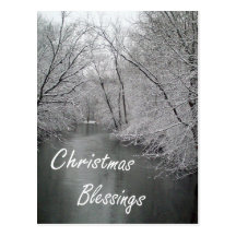 Christmas Blessings Riverscene Post Card