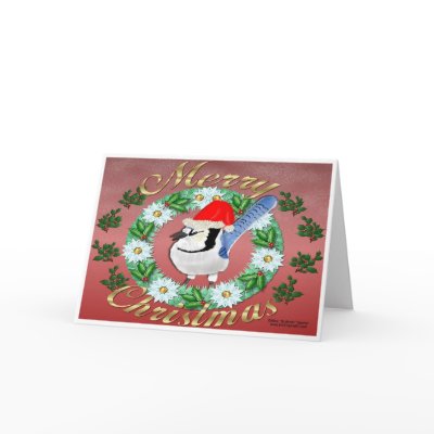 Christmas Blue Jay Greeting Card by Birdman77