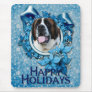 Christmas - Blue Snowflake - Saint Bernard - Mae Mousepads