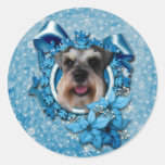 Christmas - Blue Snowflake - Schnauzer Sticker