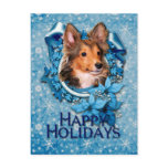 Christmas - Blue Snowflake - Sheltie - Cooper Postcard
