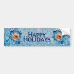 Christmas - Blue Snowflake - Yorkshire Terrier Bumper Sticker