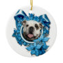Christmas - Blue Snowflakes - Bulldog Ornaments