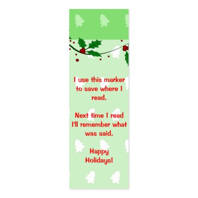 Christmas Book Marks Business Card Template by Lilleaf