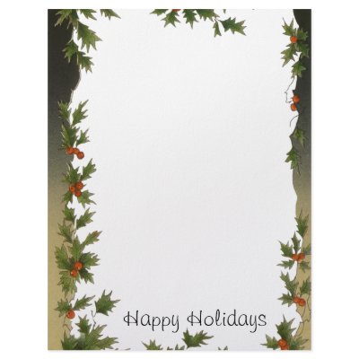 Christmas Border Personalized Letterhead by ChristmasCafe