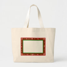 Christmas border red ribbon snowflakes bag