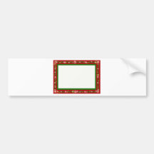 Christmas border red ribbon snowflakes bumper sticker