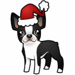 Christmas Boston Terrier Ornament Photo Sculptures