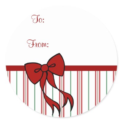 Christmas Bow Gift Tag Stickers by suncookiez