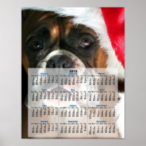 Christmas Boxer dog 2012 calendar poster