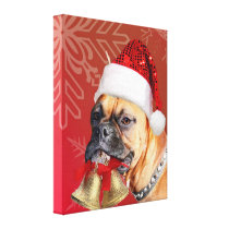 Christmas Boxer dog gallery wrap canvas print