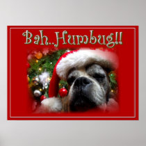 Christmas boxer dog poster