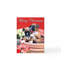 Christmas boxer puppy notecard