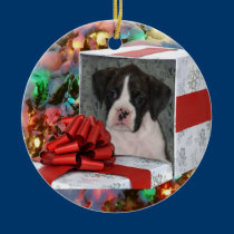 Christmas Boxer puppy ornament ornaments