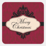 Christmas Brocade Red Sticker 2