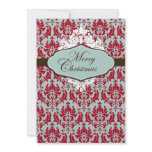 Christmas Brocade Retro Invitation Card