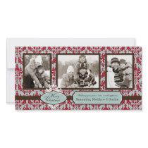Christmas Brocade Retro Photo Card