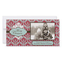 Christmas Brocade Retro Photo Card