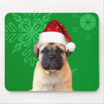Christmas Bullmastiff puppy Mousepad