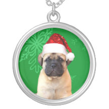 Christmas bullmastiff puppy necklace