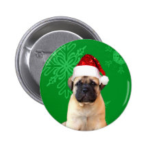 Christmas Bullmastiff puppy Pin