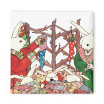 Christmas Bunny Family magnets