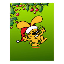 Christmas Bunny Post Card